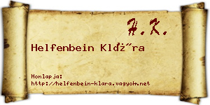 Helfenbein Klára névjegykártya